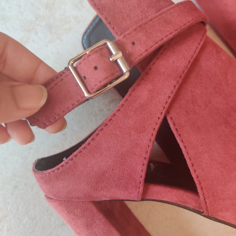 Rust Peep-Toe Booties - Picture 4 of 6